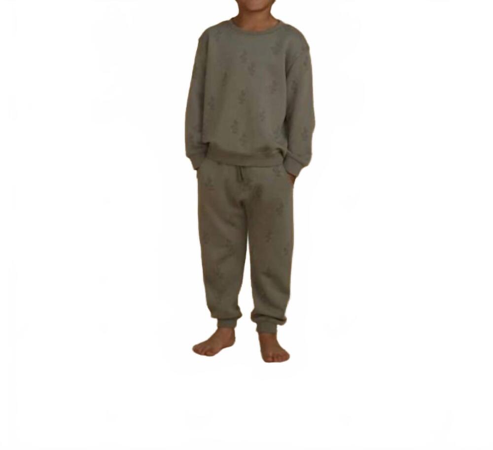 NEW RYLEE + CRU kids cactus sweatpant in laurel